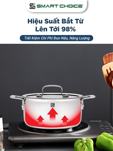 Nồi Inox 304 SmartChoice SCG-NL001 Liền Khối 3 Đáy
