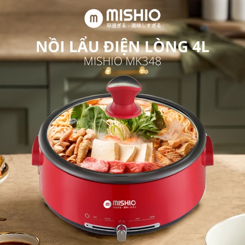 Nồi Lẩu Điện Lòng 4L Có Thể Tách Rời Mishio MK348