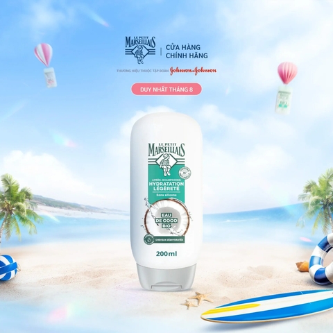 Dầu Xả Dưỡng Tóc Le Petit Marseillais Dưỡng Ẩm Dịu Nhẹ Với Nước Dừa Hữu Cơ 200ml