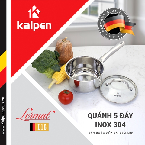Quánh Inox 304 Cao Cấp 5 Đáy Kalpen Lermat L16