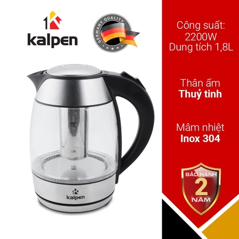 Ấm Đun Nước Siêu Tốc Thủy Tinh Kalpen KK66