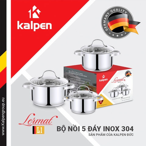 Bộ Nồi Inox 304 Cao Cấp Kalpen Lemart L1