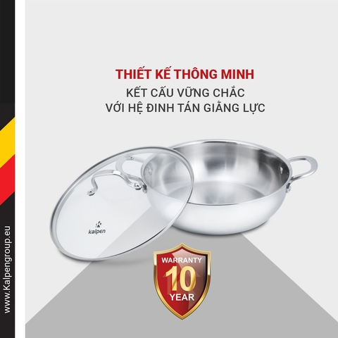 Chảo Inox 304 Không Chống Dính Đúc Liền Nguyên Khối Kalpen