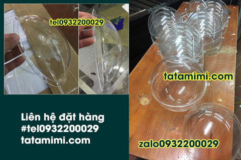 Hút nổi nửa quả cầu từ chất liệu mica trong