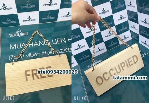 Biển open-closed dây xích treo cửa ra vào