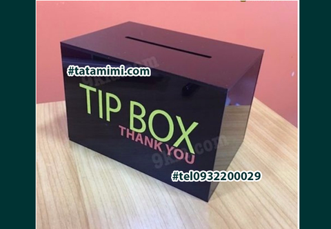 Thùng đựng tiền tips bằng mica đài loan