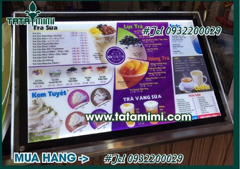Bảng menu thực đơn gắn led thể hiện phong cách của quán