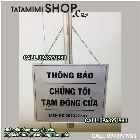 Biển treo cửa thông báo thời gian hoạt động