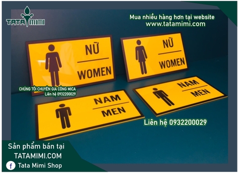 Biển wc mica làm từ mica