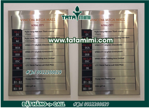 Biển chỉ dấn tòa nhà inox ăn mòn điện phân