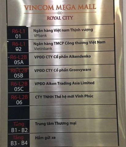 Biển chỉ dẫn bằng chất liệu mica thể hiện tính sang trọng cho các tòa nhà