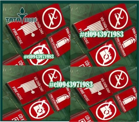 Bộ biển báo cháy bằng mica dùng trong nhà