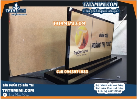 Chức danh 2 mặt mica đen
