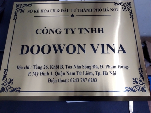 Biển đồng của công ty Doowon vina
