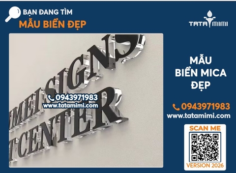 Cắt chữ mica dán tường chân trong 8mm logo nổi