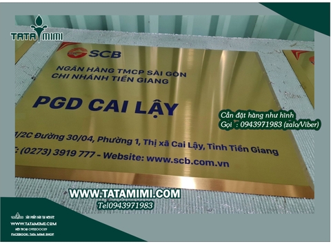 Biển công ty làm bằng inox