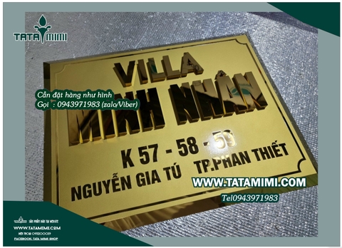 Biển số nhà inox gắn chữ nổi