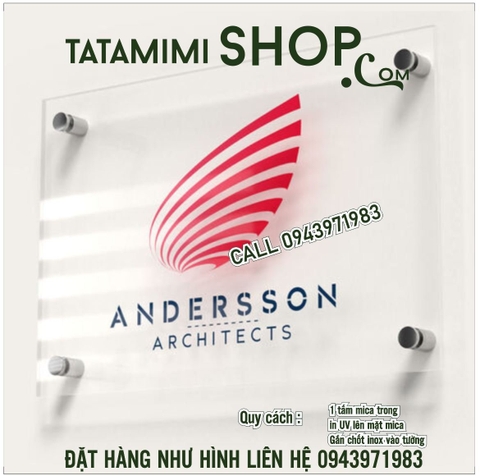 Logo công ty in lên mica theo thiết kế