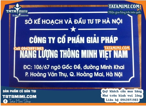 Biển công ty từ mica nội dung bồi decal