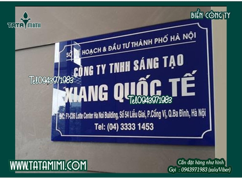 Biển công ty bằng mica