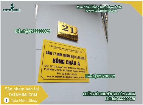 Biển công ty gắn trước cửa kích thước nhỏ