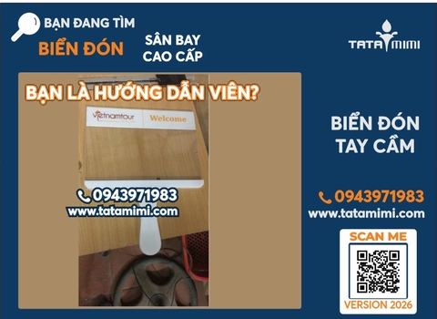 Biển đón sân bay cho hướng dẫn viên du lịch tour guide nên làm loại nào?