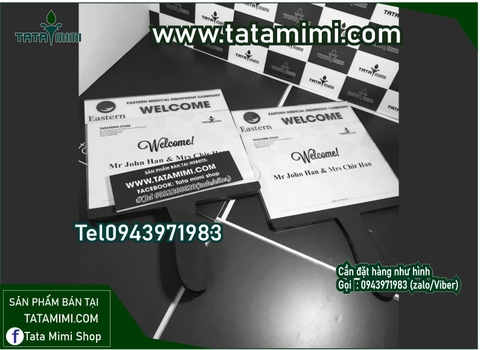Biển  cầm tay nên in logo kích thước sao