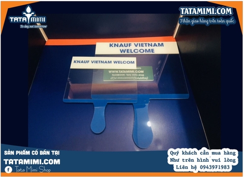 Biển đón mica nội dung in decal