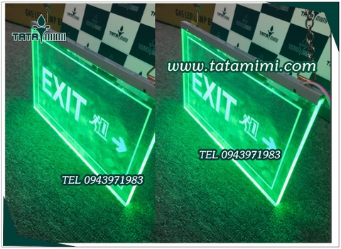 Biển chỉ dấn Exit với led màu xanh nổi bật