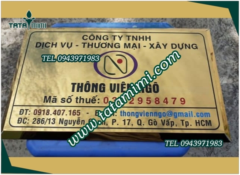 Biển công ty đồng inox sang trọng