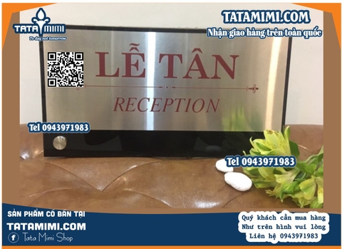 Các biển lễ tân đẹp từ mica và inox