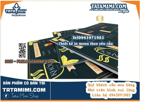 Biển menu cầm tay hoặc gắn tường từ fomex