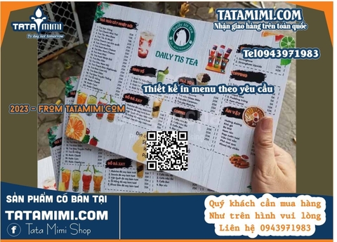 Biển menu có loại đèn và không đèn