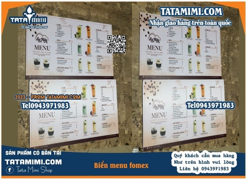 Bảng menu cầm tay kích thước a4