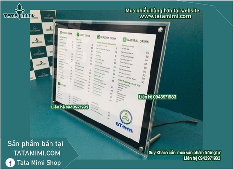 Menu led các kích thước và in ấn logo