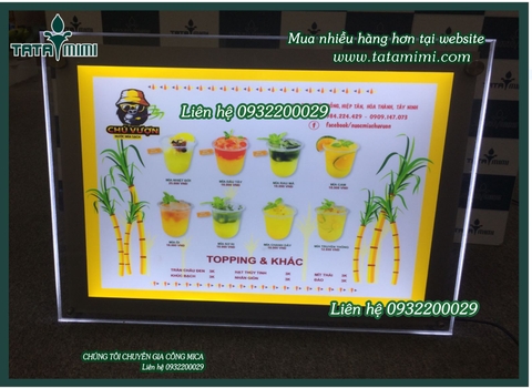 Menu led trà sữa để bàn