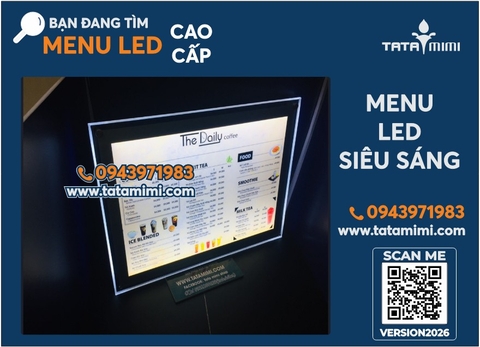Khung mica led 1.8x0.5 mét – Giải pháp hiển thị ấn tượng cho quán trà sữa