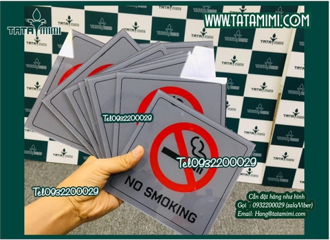 Biển cấm hút thuốc nền nâu chữ đen