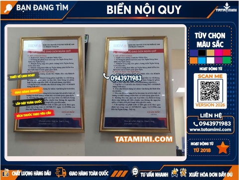 Nhận làm biển nội quy