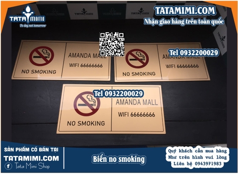 Bảng cấm hút thuốc với màu nền trắng sữa