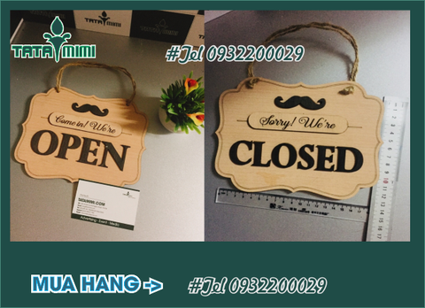 Biển open close gắn cửa kính
