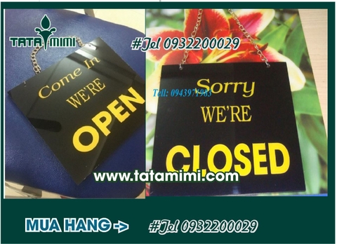 Biển open/closed 2 mặt bằng mica hoặc gỗ