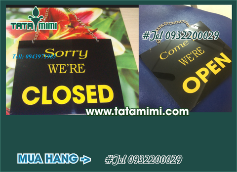 Loại biển open/closed bằng mica đủ màu sắc