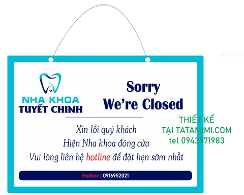 Biển open closed treo xích Nha Khoa