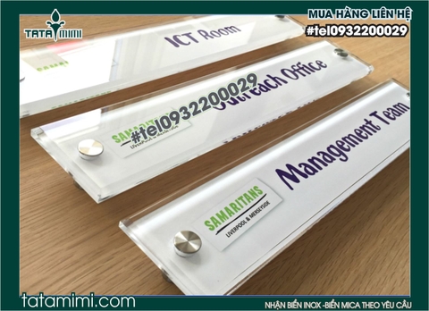 Biển phòng ban mica dán decal là phương án có giá thành rẻ nhất