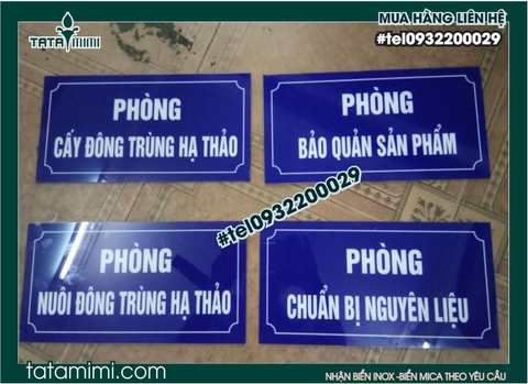 Biển phòng ban chất liệu mica in UV