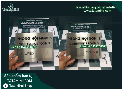 Biển phòng ban inox mica có dán sẵn băng keo