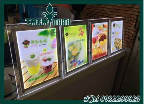 Biển menu với thiết kế đèn led đẹp bắt mắt