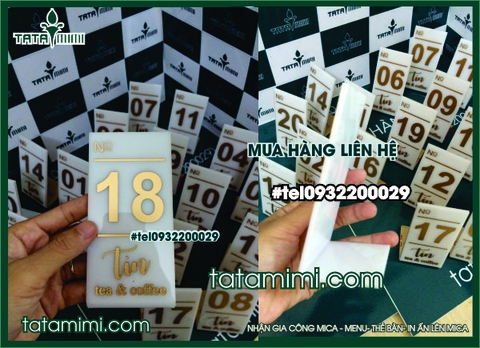 Sở hữu trọn bộ biển số bàn bằng mica độc lạ