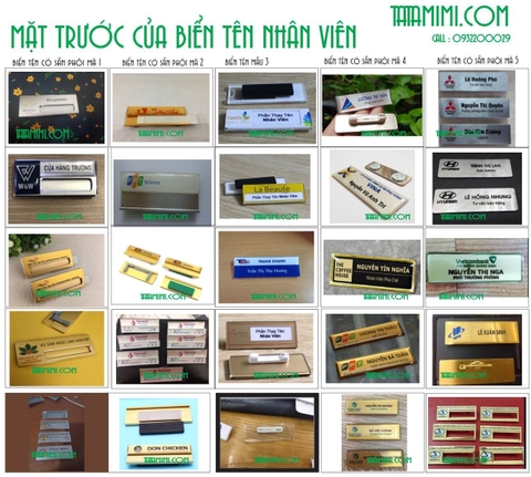 Bảng tên mica kèm kim băng